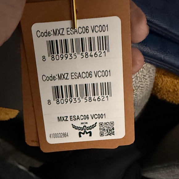 MCM Navy Triangle Belt Bag - Picture 2 of 3